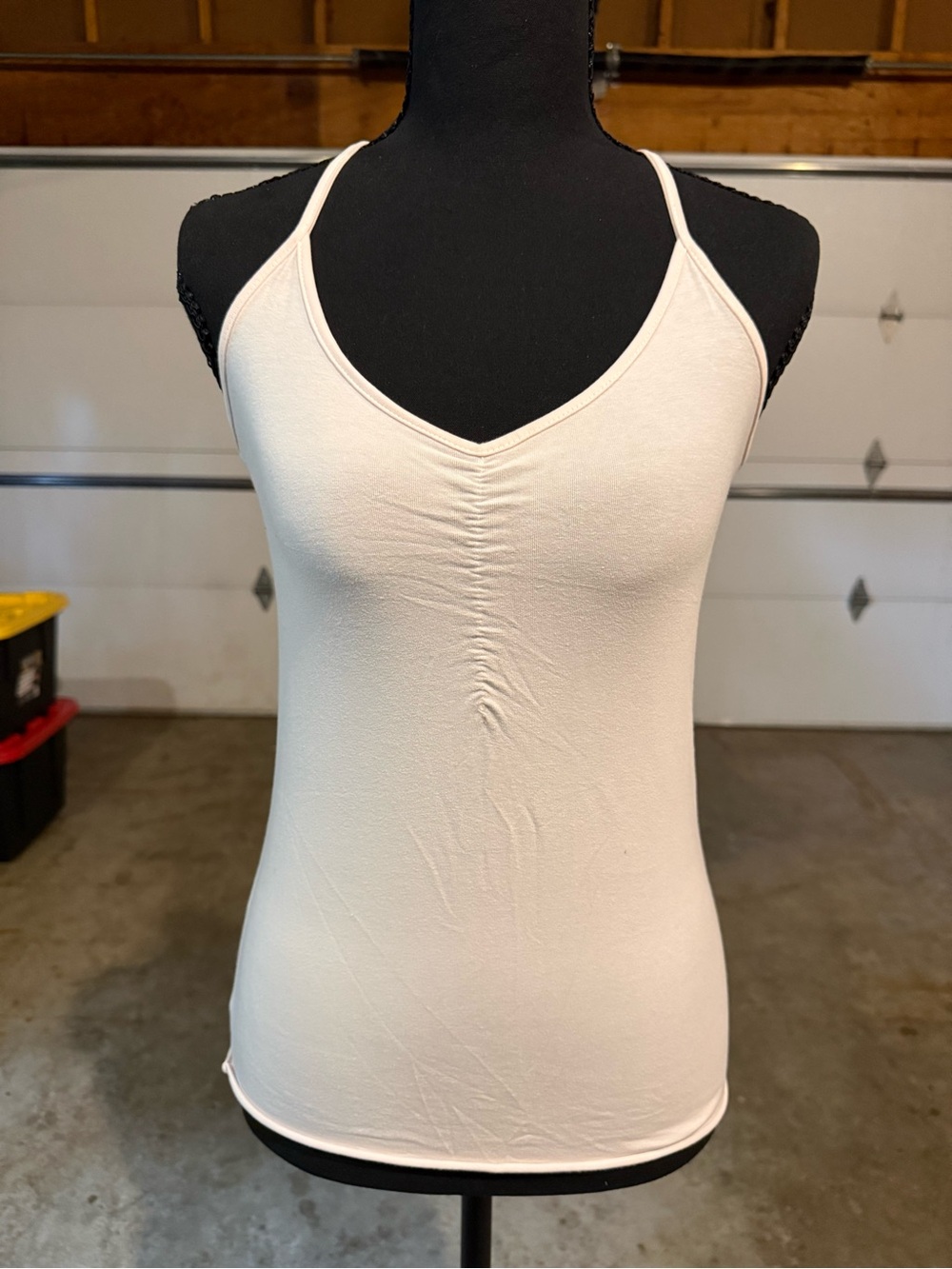 PacSun White Ruched V-Neck Cami Tank